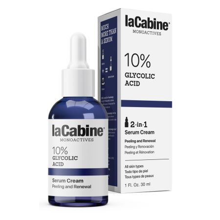 Lacabine Monoactives 10% Glycolic Acid 2-In-1 Serum Cream Sérum crema efecto peeling mejora la apariencia de las arrugas y de la piel 30 ml