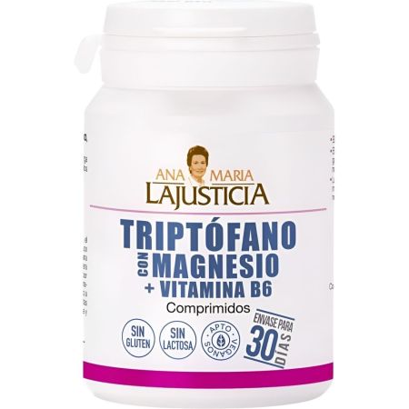 Ana Maria La Justicia Triptófano Con Magnesio +Vitamina B6 Complemento Alimenticio Complemento alimenticio contribuye al funcionamiento del sistema nervioso 60 uds