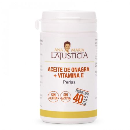 Ana Maria La Justicia Complemento Alimenticio Aceite De Onagra + Vitamina E Complemento alimenticio ayuda en la premenopausia y previene del envejecimiento 80 uds