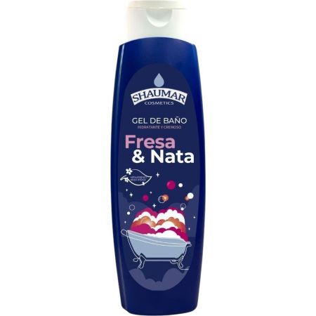 Shaumar Fresa & Nata Gel De Baño Gel de ducha con intenso y agradable aroma aportándo cuidado y frescor 750 ml