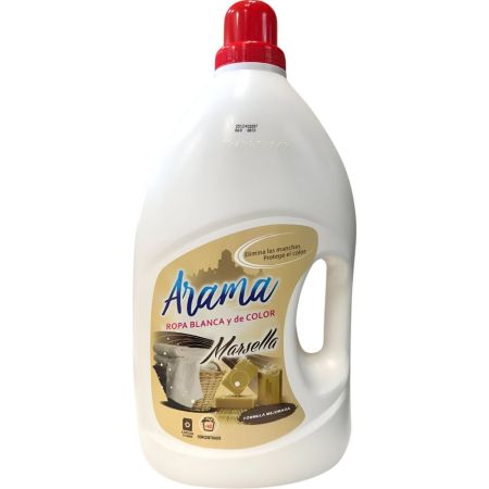 Arama Detergente Marsella Ropa Blanca Y De Color Detergente líquido concentrado elimina manchas y protege el color 36 lavados 3000 ml