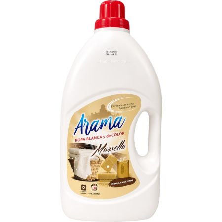 Arama Detergente Marsella Ropa Blanca Y De Color Detergente líquido concentrado elimina manchas y protege el color 36 lavados 3000 ml