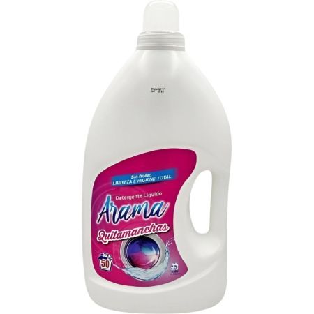 Arama Detergente Líquido Quitamanchas Detergente líquido concentrado elimina manchas y protege el color 50 lavados 3000 ml