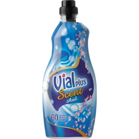 Vialplus Suavizante Scent Azul Suavizante concentrado olor fresco y agradable en la ropa 60 lavados 1500 ml