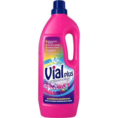 Vialplus Quitamanchas Oxy Color Quitamanchas eficaz contra las manchas sin dañar los tejidos en un solo lavado 2000 ml