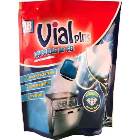 Vialplus Lavavajillas Cápsulas De Gel Lavavajillas en cápsulas eliminan la grasa y la suciedad acumulada 18 uds