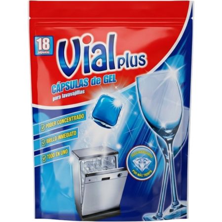 Vialplus Lavavajillas Cápsulas De Gel Lavavajillas en cápsulas eliminan la grasa y la suciedad acumulada 18 uds