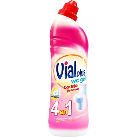 Vialplus Wc Gel 4 En 1 Limpiador de wc con lejía perfumada limpia abrillanta y elimina malos olores 1000 ml