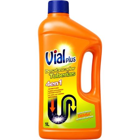 Vialplus Desatascador Tuberías Profesional 4 En 1 Desatascador elimina atascos y malos olores producidos por materiales orgánicos