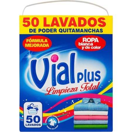 Vialplus Limpieza Total Detergente Detergente en polvo gran poder de limpieza y frescor 50 lavados 2520 gr