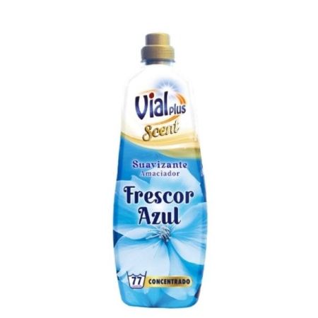 Vialplus Suavizante Frescor Azul Suavizante concentrado olor fresco y agradable en la ropa 77 lavados 1400 ml