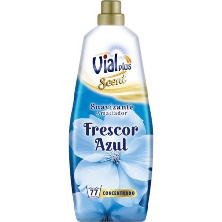 Vialplus Frescor Azul Suavizante Amaciador Suavizante concentrado olor fresco y agradable en la ropa 77 lavados 1400 ml