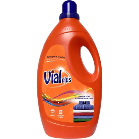Vialplus Limpieza Total Ropa Blanca Y De Color Detergente Líquido Detergente líquido lava delicadamente para ropa blanca y de color 50 lavados 3000 ml