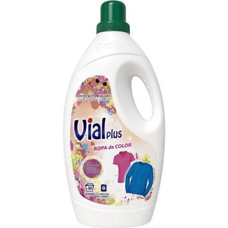 Vialplus Ropa De Color Detergente Líquido Detergente líquido protector para ropa de color y oscura 50 lavados 3000 ml