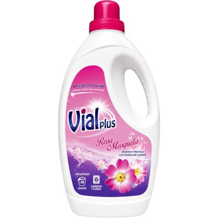 Vialplus Rosa Mosqueta Detergente Líquido Detergente líquido eficaz contra las manchas 50 lavados 3000 ml