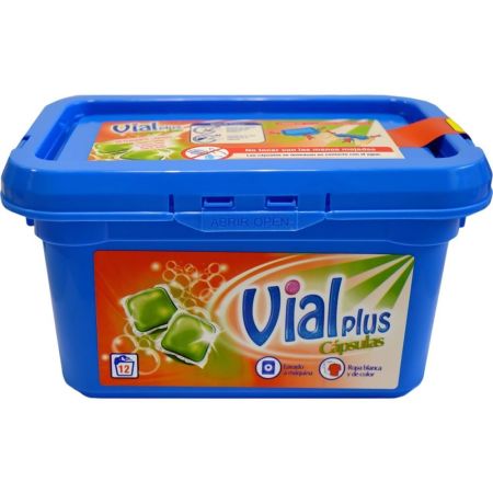 Vialplus Detergente Cápsulas Detergente en cápsulas para ropa blanca y de color 12 lavados