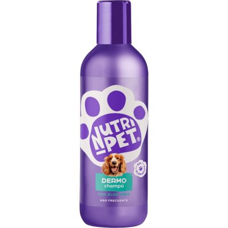 Nutri-Pet Dermo Champú Champú para perros de uso frecuente protege y conserva la hidratación con aloe vera 500 ml