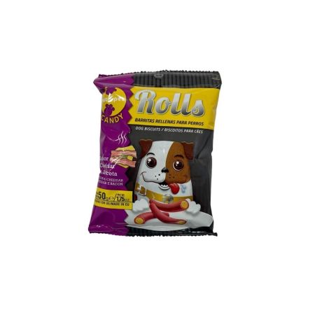 Nutri-Pet Rolls Barritas Rellenas Para Perros Barritas rellenas para perros sabor cheddar y panceta recompensa ideal 50 gr