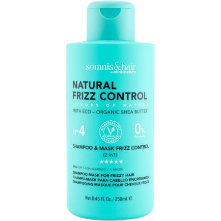 Somnis & Hair Natural Frizz Control Nº4 Champú-Mask Cabello Encrespado Champú y mascarilla controla y elimina el encrespamiento y la electricidad estática 250 ml