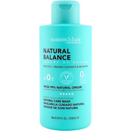 Somnis & Hair Natural Balance Nº0/2 Mascarilla Cuidado Natural Mascarilla natural nutre repara y protege ofreciendo una hidratación intensa para todo tipo de cabellos 250 ml