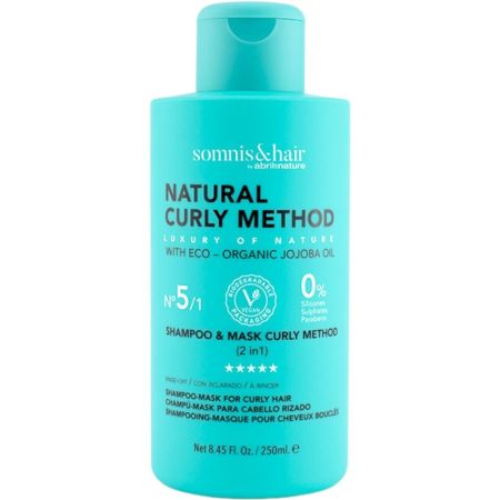 Somnis & Hair Natural Curly Method Nº5/1 Champú-Mask Para Cabello Rizado Champú y mascarilla para cabello rizado u ondulado aporta máxima hidratación y nutrición 250 ml