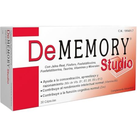 De Memory Studio Complemento Alimenticio Complemento alimenticio para situaciones con alto grado de concentración y rendimiento 30 uds