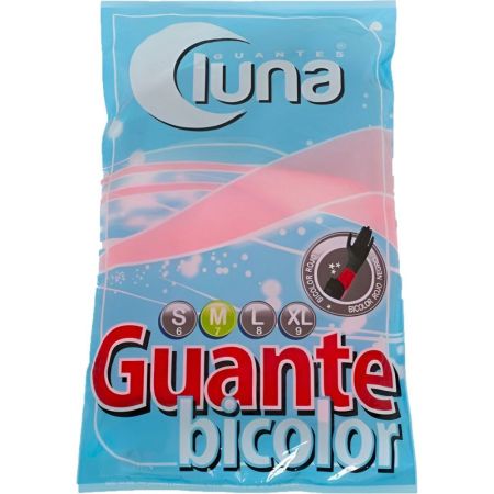 Luna Guante Bicolor Talla Mediana Guante de látex rojo y negro resistente elástico y antideslizante asegura buen agarre