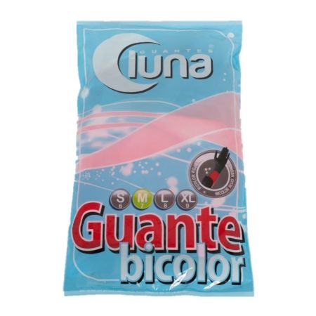 Luna Guante Bicolor Talla Mediana Guante de látex rojo y negro resistente elástico y antideslizante asegura buen agarre