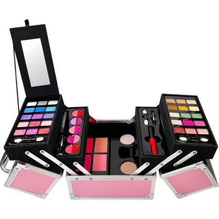 Mya Travel Travel Cube Glitter Pink Maletín Maletín de maquillaje profesional con una moderna e irresistible selección de colores