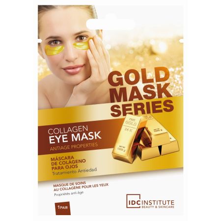 Idc Institute Gold Mask Series Máscara De Colágeno Para Ojos Mascarilla facial antiedad para el contorno de los ojos ofrece mirada radiante