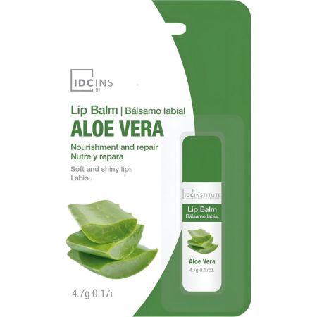 Idc Institute Bálsamo Labial Aloe Vera Bálsamo reparador ligero  sabor agradable cuida e hidrata los labios secos y agrietados