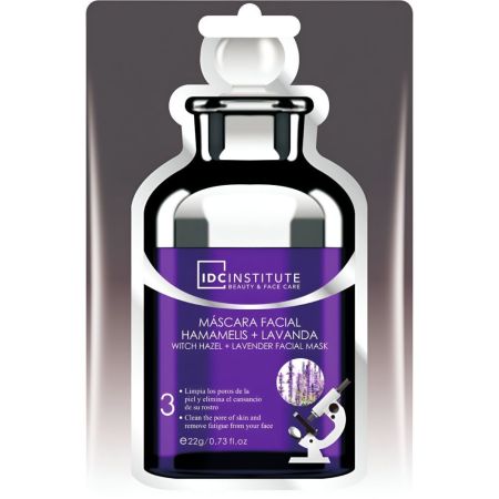 Idc Institute Máscara Facial Hamamelis + Lavanda Mascarilla limpia poros y elimina el cansancio del rostro con nutritientes naturales