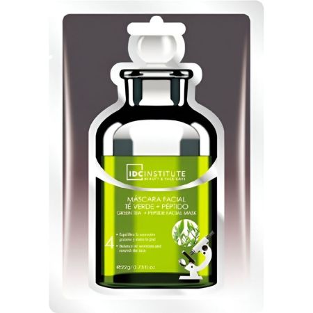 Idc Institute Máscara Facial Té Verde + Péptido Mascarilla facial equilibra la secreción grasosa y nutre la piel
