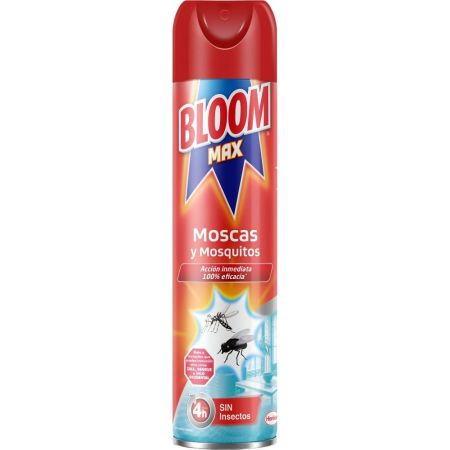 Bloom Insecticida Max Moscas Y Mosquitos Insecticida acción inmediata 100% de eficacia hasta 4 horas sin insectos 400 ml