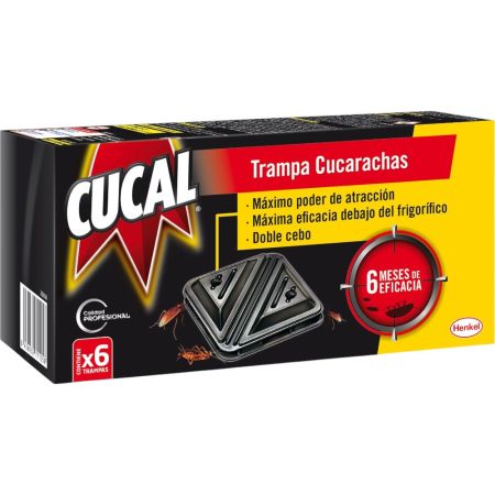 Cucal Trampa Cucarachas Insecticida con trampa de cucaracha de doble cebo máximo poder de atracción 6 uds