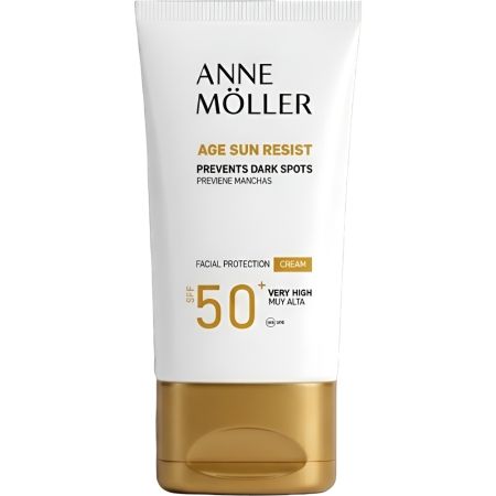 Anne Möller Age Sun Resist Cream Facial Protection Spf 50+ Crema solar facial de textura ligera previene la aparición de manchas ofreciendo un efecto matificante duradero 50 ml