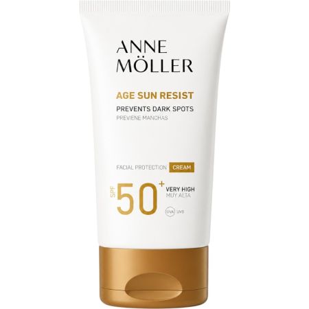 Anne Möller Age Sun Resist Cream Facial Protection Spf 50+ Crema solar facial de textura ligera previene la aparición de manchas ofreciendo un efecto matificante duradero 50 ml