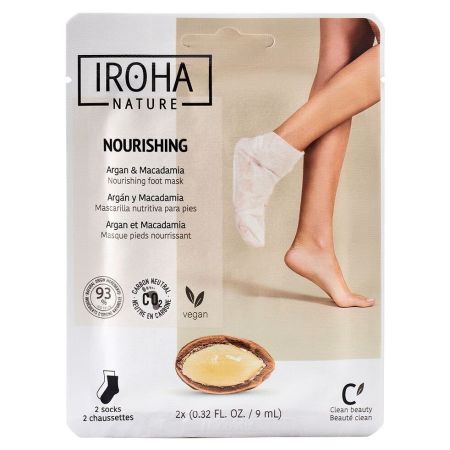Iroha Nature Nourishing Mascarilla Nutritiva Para Pies Mascarilla vegana nutre y repara intensamente los pies secos y agrietados