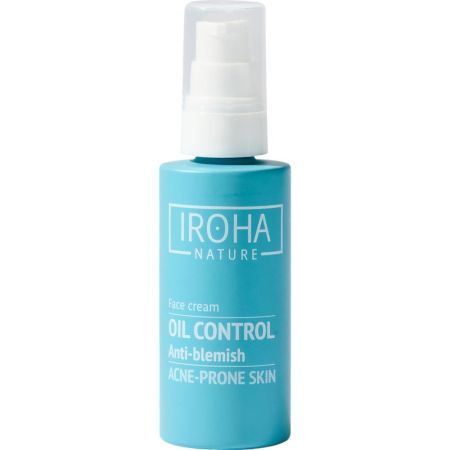 Iroha Nature Acne Prone Skin Oil Control Anti-Blemish Crema Crema facial antiimperfecciones reduce brillo grasa y granos para una piel hidratada y saludable 50 ml