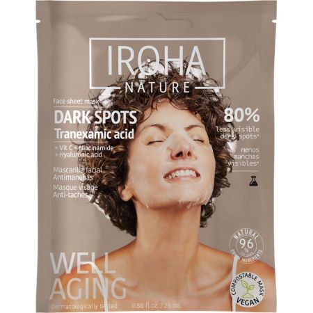 Iroha Nature Dark Spots Mascarilla Facial Antimanchas Mascarilla antimanchas con triple acción despigmentante reduce manchas unifica el tono y revitaliza la piel