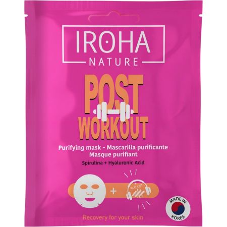 Iroha Nature Post Workout Mascarilla Purificante Mascarilla facial purificante y calmante diseñada para cuidar tu piel después del ejercicio físico