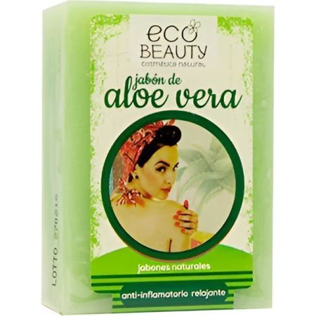 Ecobeauty Jabón De Aloe Vera Jabón en pastilla natural con propiedades antiinflamatorias y relajante para piel enrojecida y agrietada