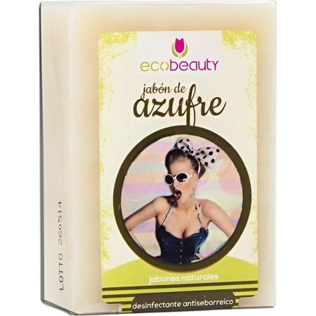 Ecobeauty Jabón De Azufre Jabón en pastilla natural con propiedades desinfectantes y antiseborreicas 100 gr
