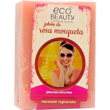 Ecobeauty Jabón De Rosa Mosqueta Jabón en pastilla natural con propiedades hidratantes y regeneradoras 100 gr