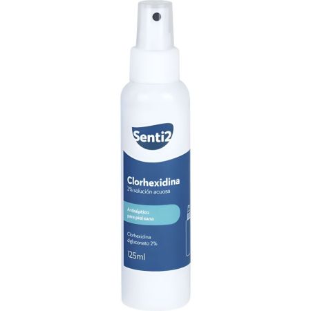 Senti2 Clorhexidina Antiséptico Para Piel Sana Clorhexidina desinfecta y protege con acción rápida y duradera en tan sólo 30 segundos 125 ml