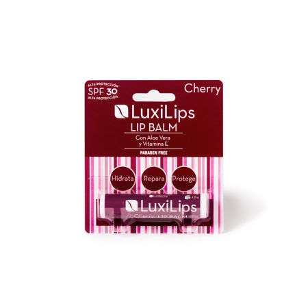 Luxilips Lip Balm Cherry Spf 30 Bálsamo labial hidrata repara y calma los labios secos y agrietados
