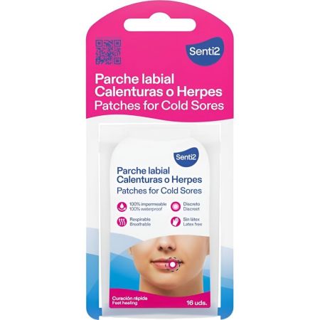 Senti2 Parche Labial Calenturas O Herpes Parche labial proprociona alivio inmediato del dolor y acelera su curación 16 uds