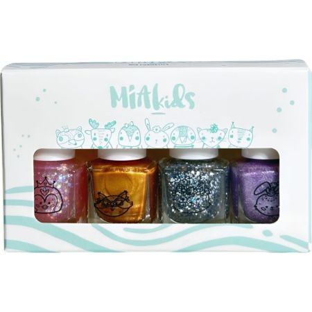 Mia Cosmetics Paris Kids 02 Esmalte De Uñas Estuche Set de esmaltes de uñas infantiles multicolores su fórmula a base agua es respetuosa y se retira fácilmente con agua y jabón