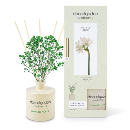 Don Algodon Ambients Dama De Noche Perfumador Mikado Edición Floral Ambientador mikado para hogar con agradable fragancia hasta 60 días de duración 60 ml