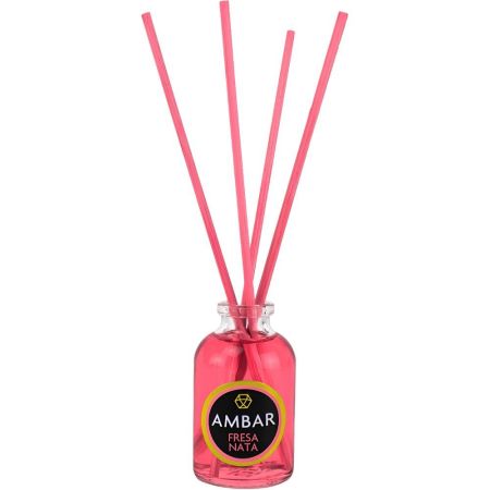 Ambar Ambientador Mikado Fresa Nata Ambientador mikado para hogar 0% alcohol con gran fragancia hasta 45 días de duración 30 ml